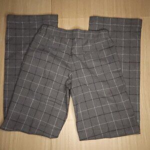 Baldwin Kansas City Womens Grey Plaid Wool Feel Trouser Small